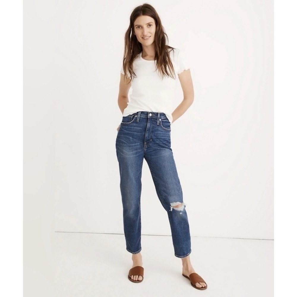 Madewell‎ The Mom Jean Womens 36 Distressed Denim Comfort Stretch Edition